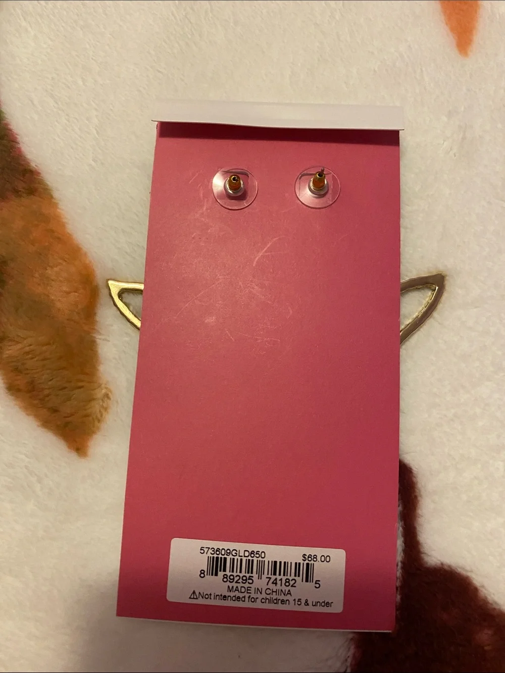 Betsey Johnson Pink and Green Crystal Tulip Earrings